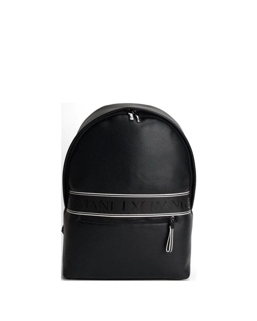 ARMANI EXCHANGE Black Technical Fabric Backpack for men