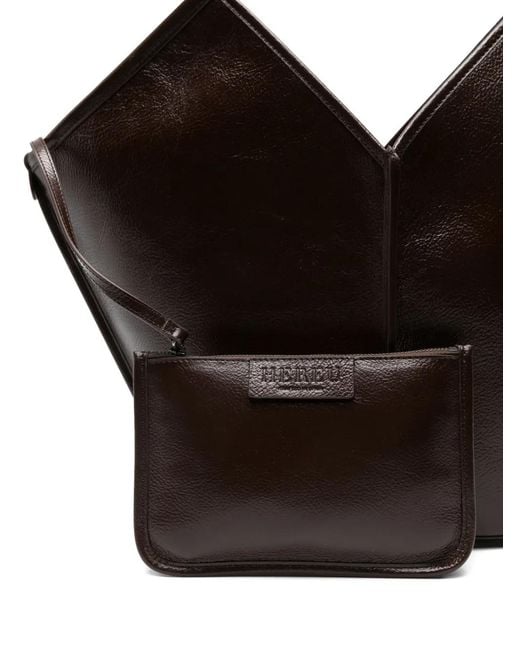 Hereu Black Calella Leather Tote Bag