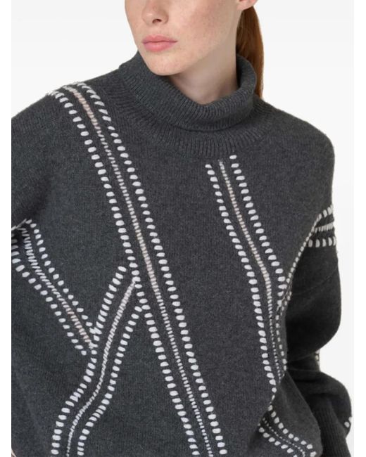 Malo Black Virgin Wool Sweater