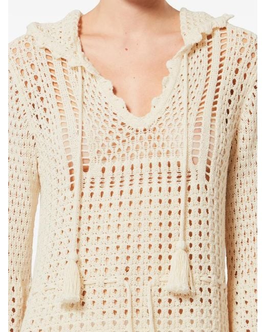 Isabel Marant White Robe En Crochet À Capuche