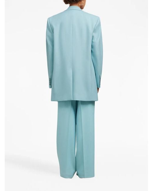 AMI Blue Oversize Single-Breasted Blazer