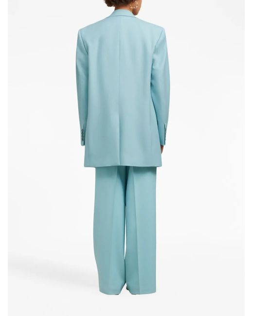AMI Blue Oversize Single-Breasted Blazer