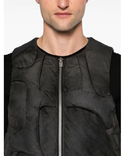 HELIOT EMIL Black Diffusion Panelled Down Gilet for men