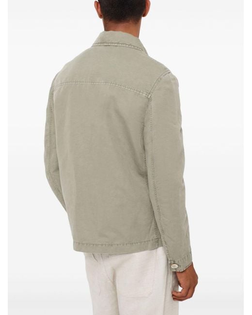 Brunello Cucinelli Gray Spread-collar Button-up Shirt Jacket for men