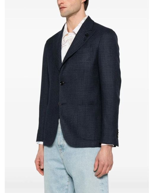 Lardini Blue Single-Breasted Blazer for men