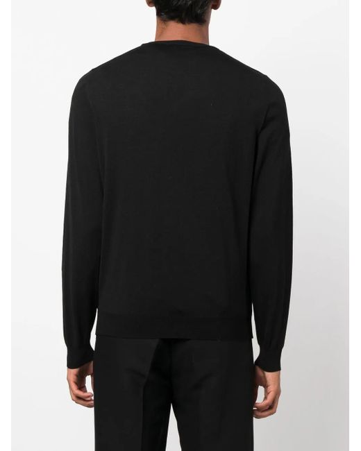 Zanone Black V-Neck Knit Jumper for men