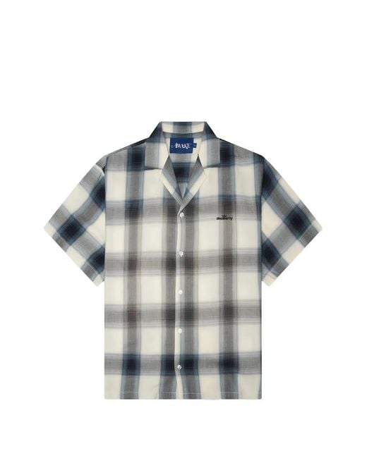 AWAKE NY Blue Orchard St Plaid Shirt for men