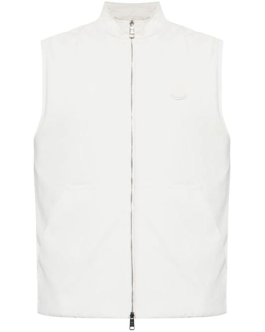 Moncler White Reversible Padded Gilet for men