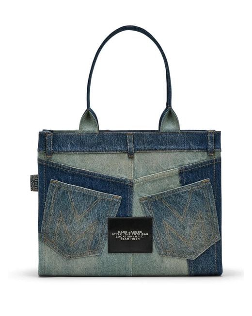 Marc Jacobs Blue The Large Deconstructed Denim Tote Bag