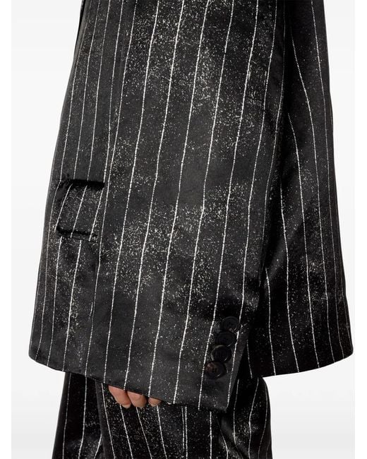 Jean Paul Gaultier Black Pinstripe-Pattern Jacket