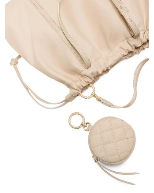 MZ Wallace Natural Small Waverly Drawstring Bucket Bag