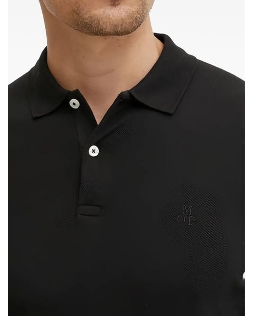 Marc O' Polo Black Buttoned Polo Shirt for men