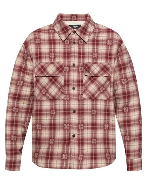 Amiri Red Insulated Shirt Jacket for men