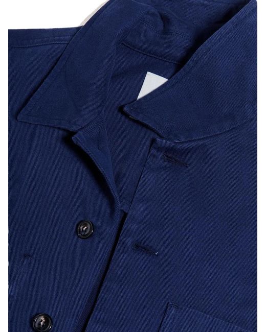 CIARAN Blue X Parallelle Logo-Embroidered Cotton-Twill Overshirt