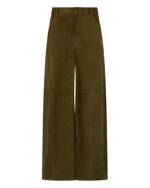 Marni Green Wide-Leg Trousers