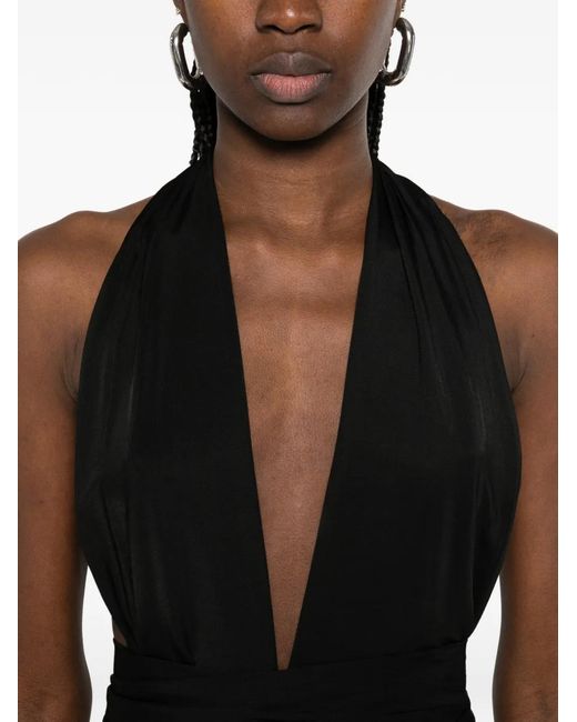 AYA MUSE Black Zirra V-Neck Midi Dress