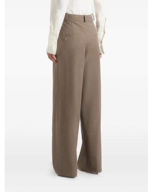 Manière De Voir Brown Colette Tailored Wrap Pleat Trousers