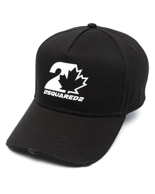 DSquared² Appliqué-patch Slogan-embroidered Cap in het Black voor heren