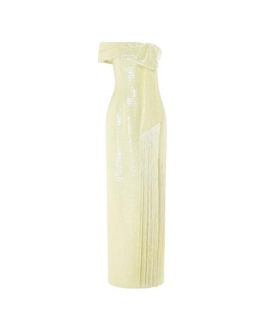 Rami Al Ali White Strapless Sequin-Embellished Tubino Maxi Gown
