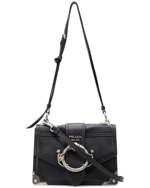 Prada Black Cahier Leather Shoulder Bag - Farfetch