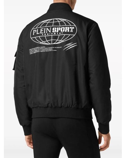 Philipp Plein Black Multi-Pocket Bomber Jacket for men
