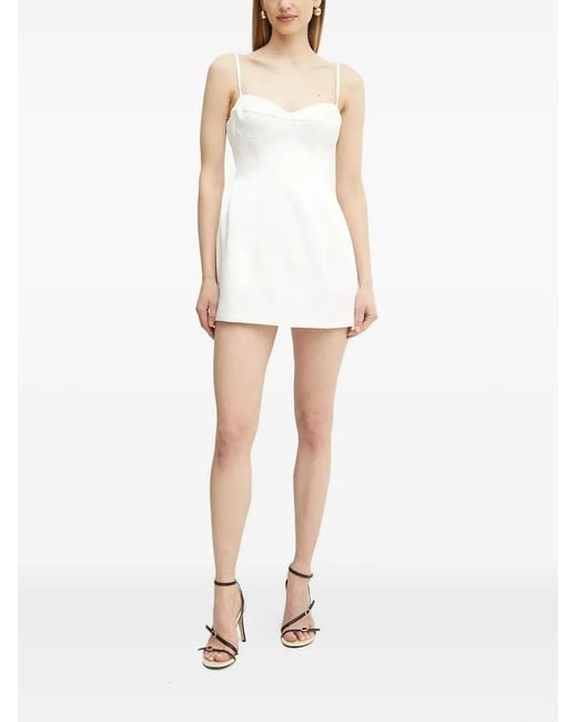 Bardot White Sweetheart-Neckline Mini Dress
