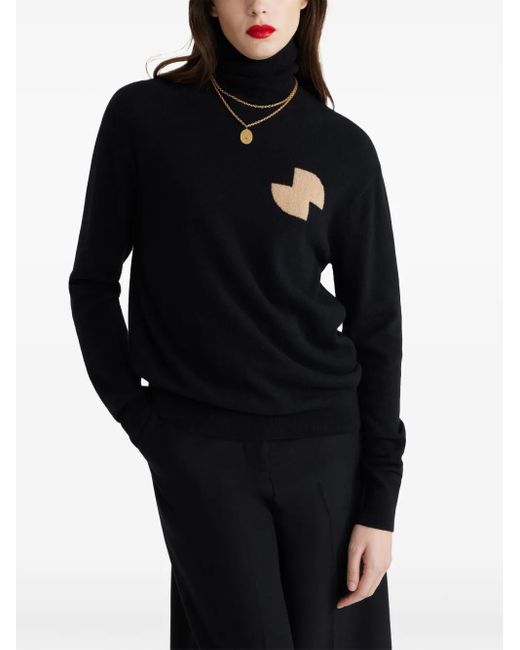 Patou Black Jp Roll-Neck Sweater