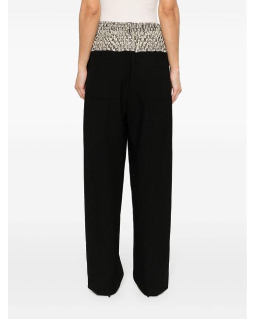 Pantalon de tailleur à logo imprimé Fendi en coloris Black