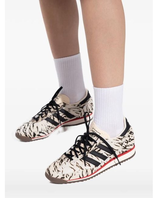 Adidas Natural Sl 72 Og Animal-Print Leather Sneakers