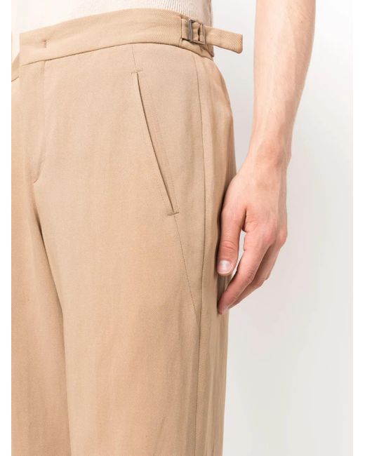 PT Torino Natural Straight-Leg Linen-Cotton Blend Trousers for men