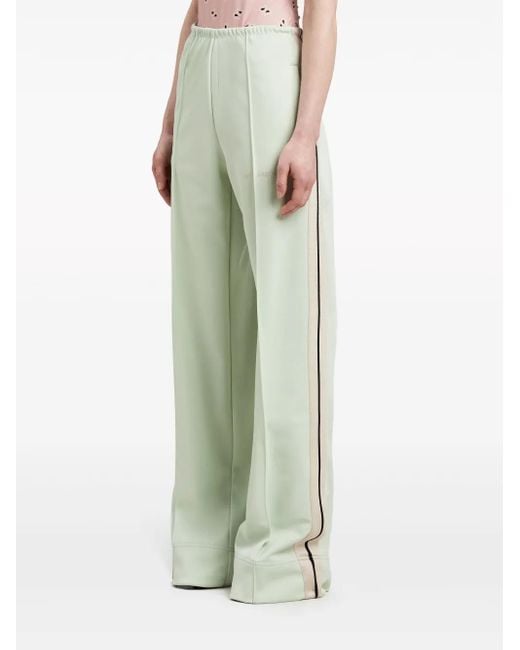 Palm Angels Green Side-Stripe Track Pants