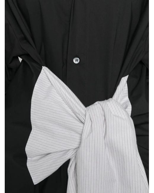 MM6 by Maison Margiela Black Striped-Sleeves Shirt