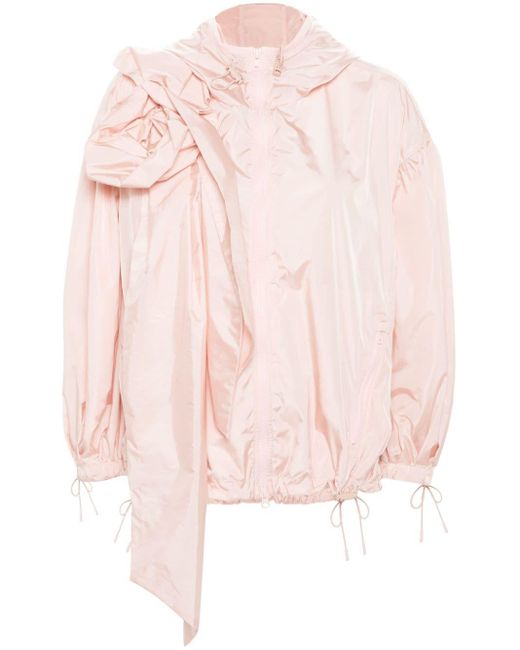 Chaqueta con capucha y aplique de rosa Simone Rocha de color Pink