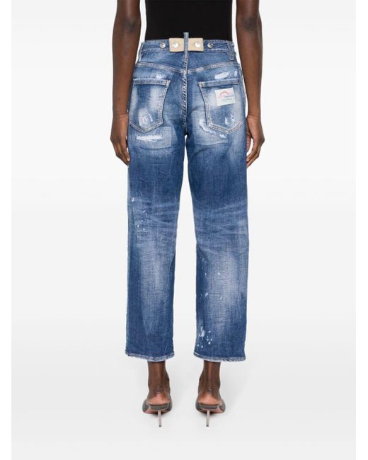 DSquared² Blue Mid-rise Tapered-leg Jeans
