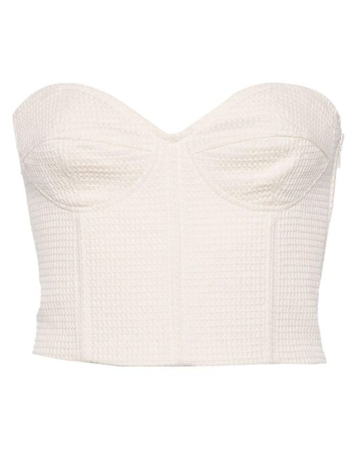 Forte Forte White Sweetheart-neck Cotton Crop Top