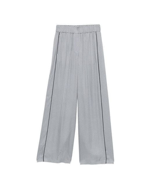 Peserico Gray Patterned Side Stripe Trousers