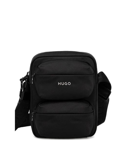 Borsa Messenger Con Zip di HUGO in Black da Uomo