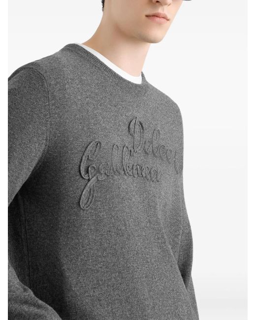 Dolce & Gabbana Gray Logo-Detail Sweater for men