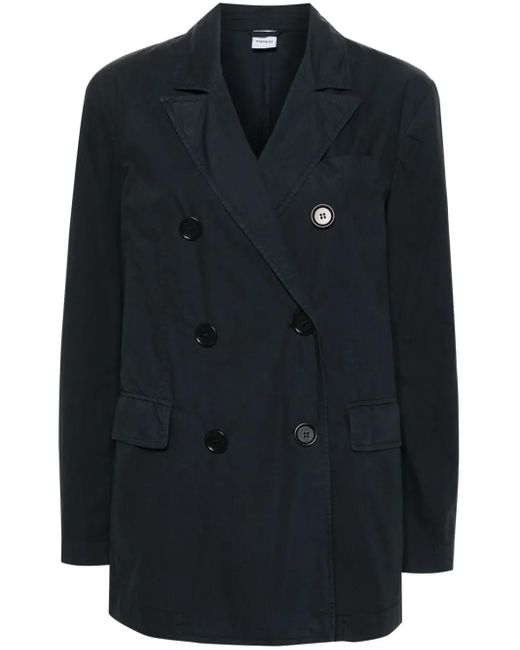 Aspesi Black Double-Breasted Cotton Blazer