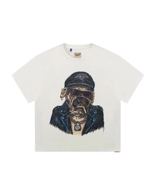 GALLERY DEPT. Blue Biker Dog Graphic-Print T-Shirt