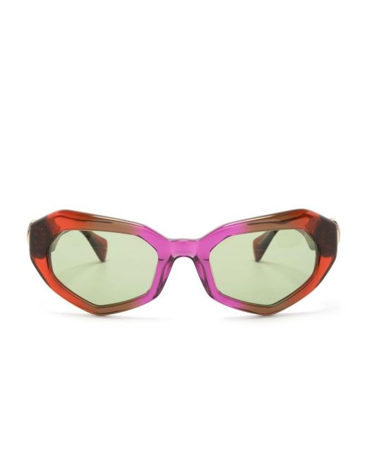 Vivienne Westwood Red Gradient Angular-frame Sunglasses for men