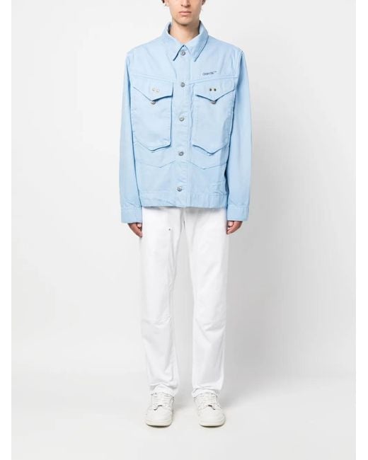 Objects IV Life Blue Logo-Print Denim Jacket for men