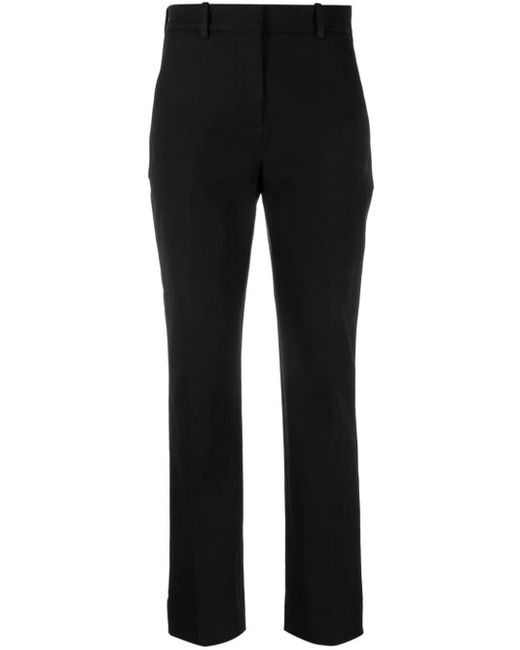 Calvin Klein Cropped Gabardine Trousers in Black | Lyst
