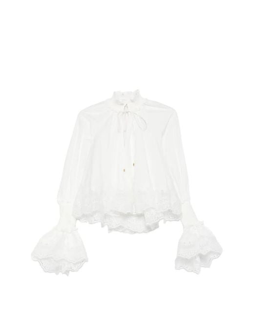 Zimmermann White Alchemy Cotton Blouse