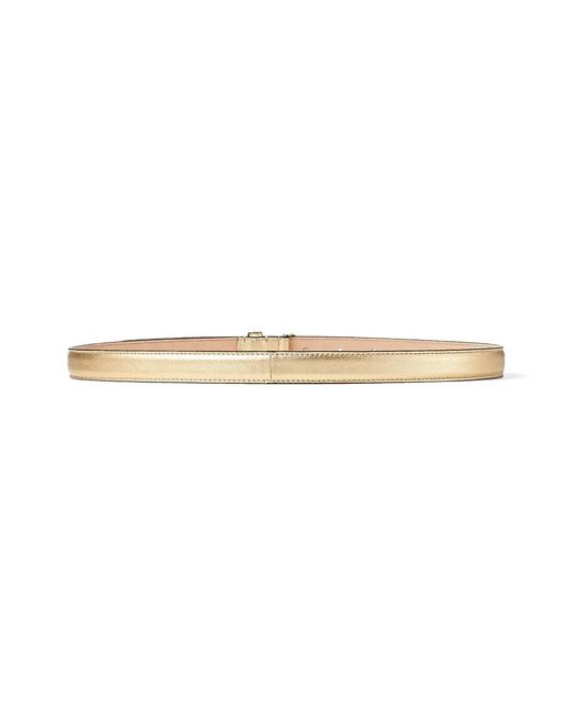 Jimmy Choo White Helina Logo-Buckle Belt