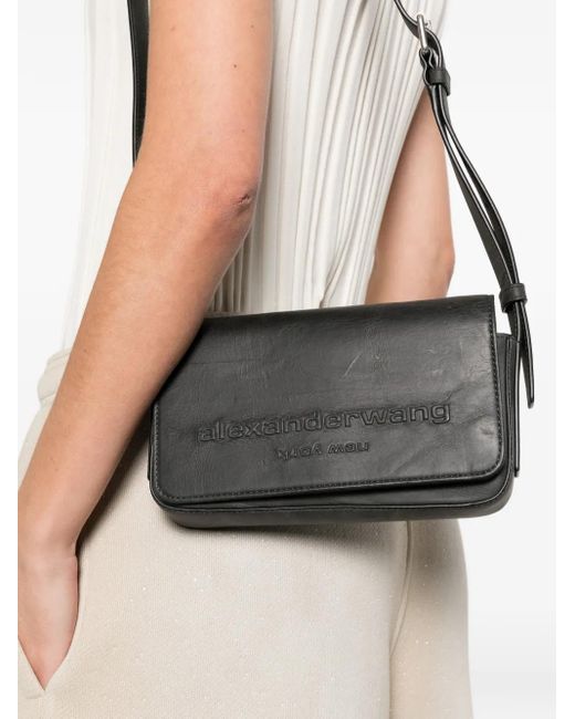 Alexander Wang Black Punch Flap Crossbody