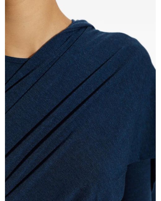 Off-White c/o Virgil Abloh Blue Draped Asymmetric Bodysuit