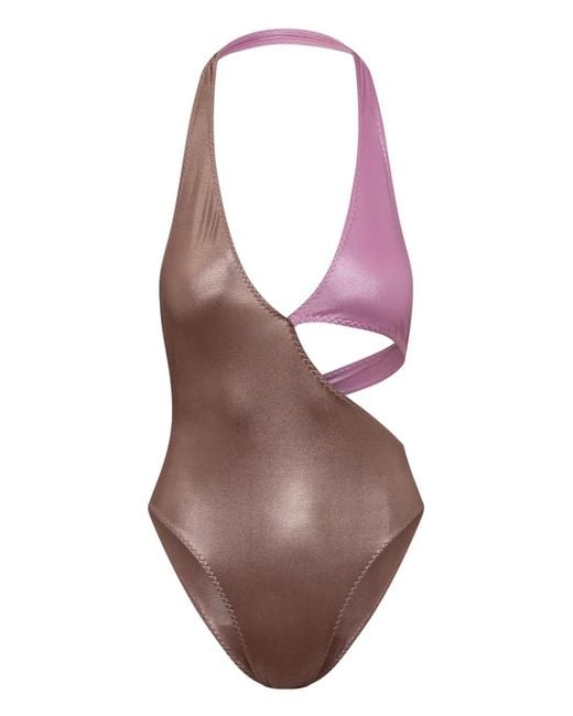 ALESSANDRO VIGILANTE Purple Two-Tone Swimsuit