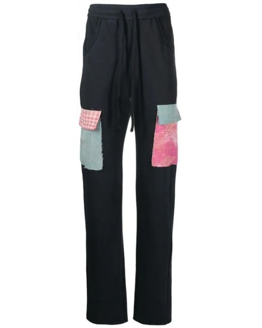 Alchemist Black Flap-Pocket Track Pants for men