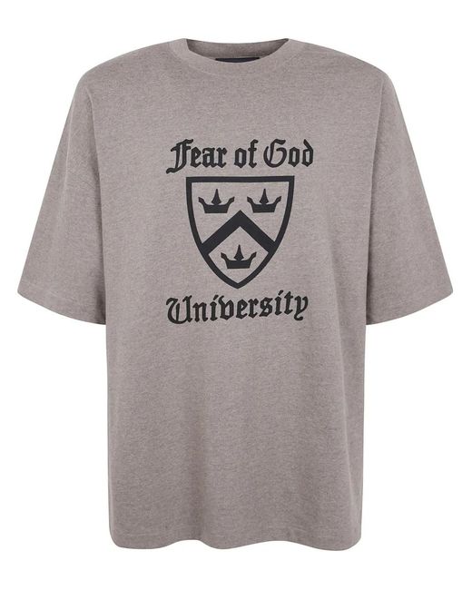 Fear Of God Gray Heavy Crewneck Tee for men
